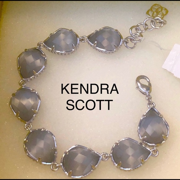 NWT Kendra Scott RARE & RETIRED Brynn Bracelet Slate & Silver So Beautiful! - Picture 3 of 14
